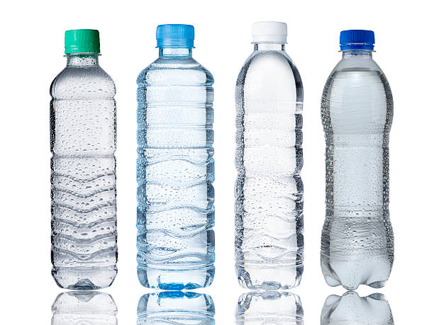 Water bottle with water droplets on white background MINERAL WATER - Image 1