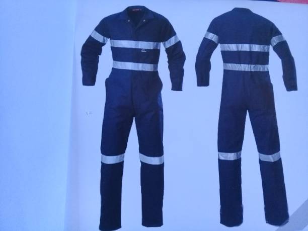 Blue striped white safety shirt front and rear look made of cotton fabric SECURITY GUARD COLLECTION2 - Image 1