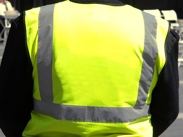 unrecognisable person with yellow jacket as used in Paris protests in France SECURITY GUARD COLLECTION4 - Image 1