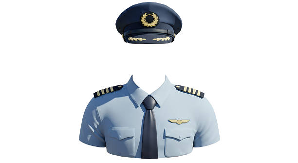 Isolated Pilot Uniform with Hat and Epaulettes SECURITY GUARD COLLECTION6 - Image 1