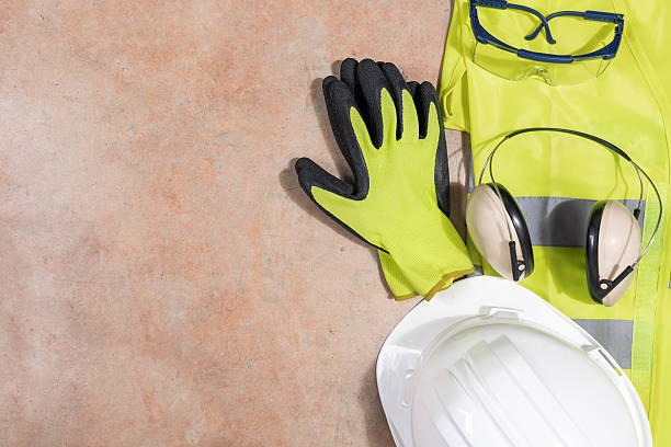 Industrial personal safety protection equipment on a concrete background. SAFETY COLLECTION2 - Image 1