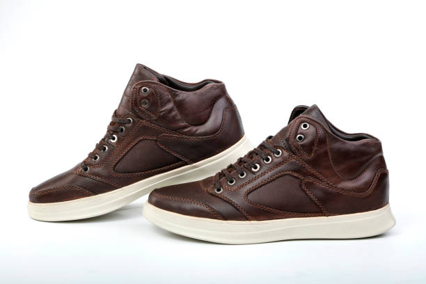 A pair of men's brown shoes on a white background SHOES COLLECTION13 - Image 1
